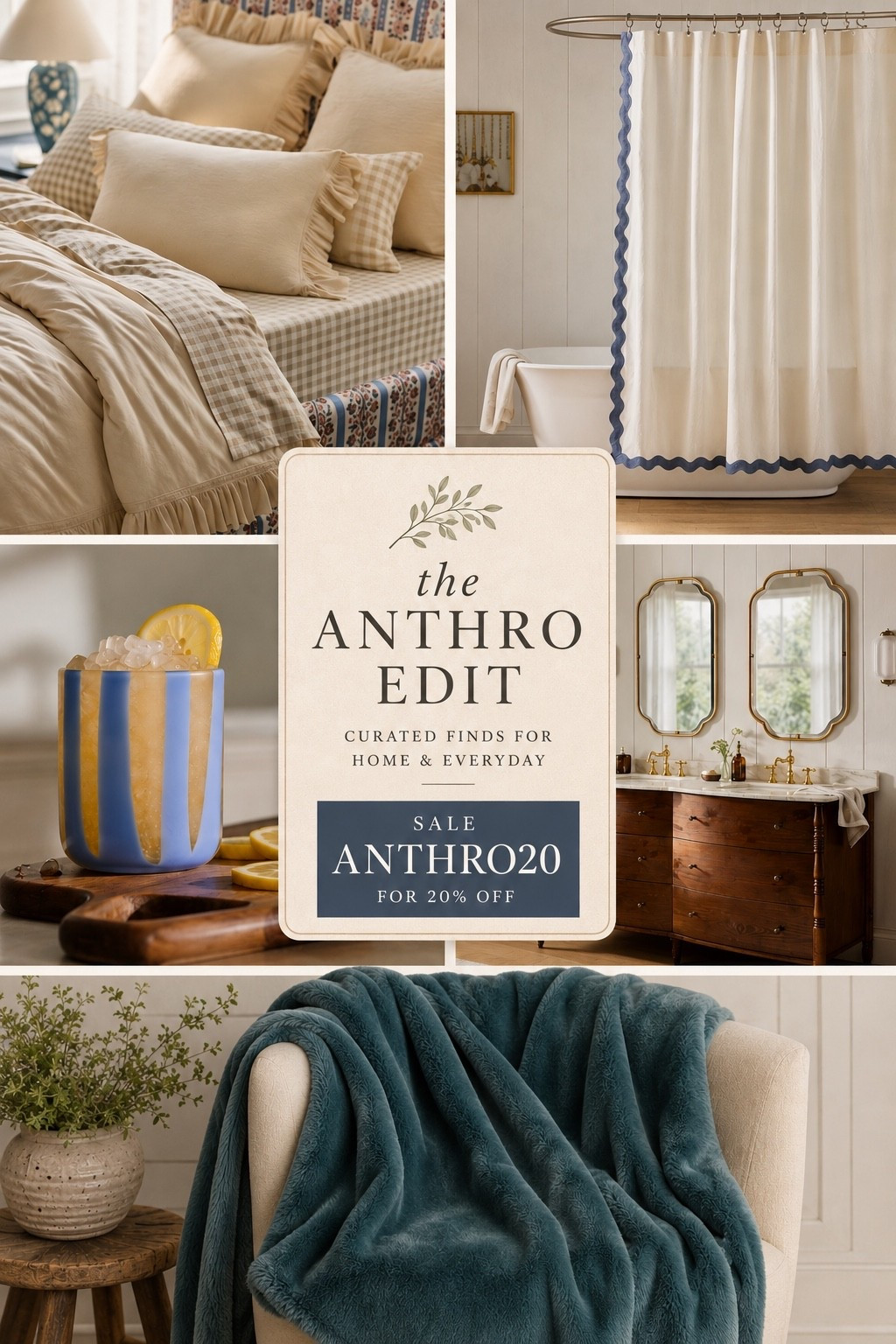 Anthro lovers, this one’s for you. 🤍✨

If you’ve been eyeing Anthropologie home finds, now is the time to shop! From dreamy ruffled bedding and scalloped shower curtains to statement vanities, cozy throws, and the prettiest striped glassware—these are the pieces that instantly make your home feel designer without a full renovation.

✨ Use code ANTHRO20 for 20% OFF.

I’ve rounded up my favorite Anthropologie finds in one place so you can shop the sale before the best pieces disappear. Which one is coming home with you? 👀

🤍 Save this post for later.
🏡 Share with your home decor bestie.
🛒 Shop everything through the link in my bio.

#Anthropologie #AnthropologieHome #AnthroHome #AnthropologieFinds #HomeDecor #InteriorDesign #HomeInspiration #CozyHome #NeutralHome #ModernTraditional #CollectedHome #HomeStyling #BathroomDesign #BedroomDecor #KitchenDecor #LuxuryForLess #SaleAlert #HomeDecorDeals #InteriorStyling #DesignInspo #HomeGoals #LTKHome #ShopMy #FigAndFernDesign #AnthroSale

#LTKHome #LTKSaleAlert