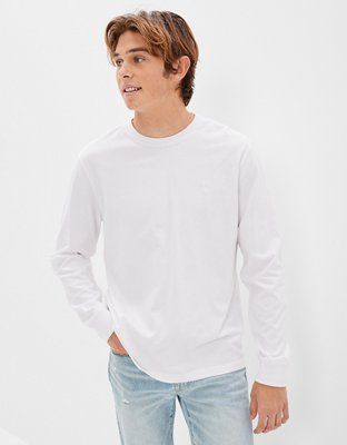 AE Super Soft Long-Sleeve Icon T-Shirt | American Eagle Outfitters (US & CA)