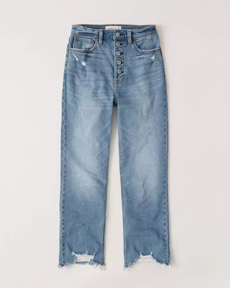 Ultra High Rise Straight Ankle Jeans | Abercrombie & Fitch US & UK