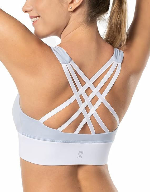 LIONESS ACTIVEWEAR Sports Bras for Women – Crisscross Back Medium Support Sports Bra with Remo... | Amazon (US)