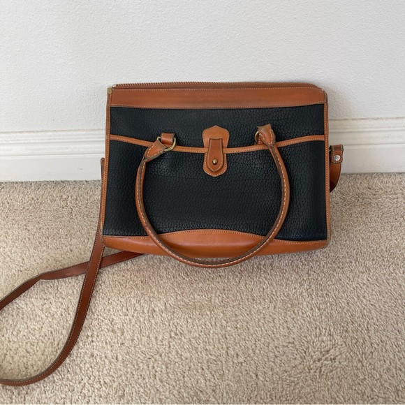 Dooney & Bourke Vintage hard pebbled leather brown and black authentic | Poshmark
