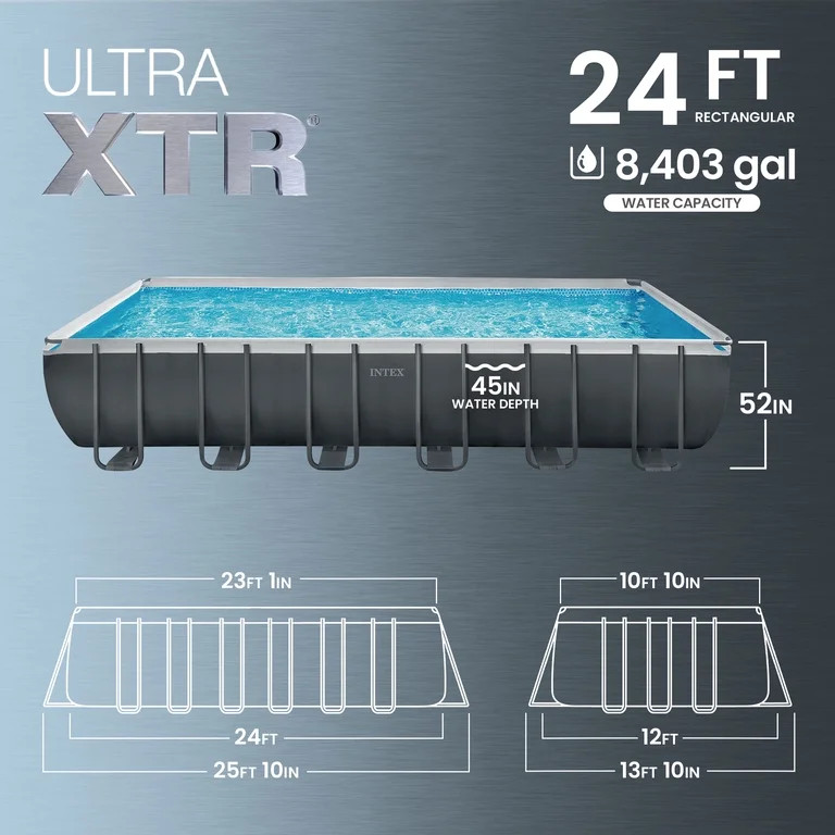 INTEX Ultra XTR 24' x 12' x 52" Above Ground Swimming Pool Set w/ Pump | Walmart (US)