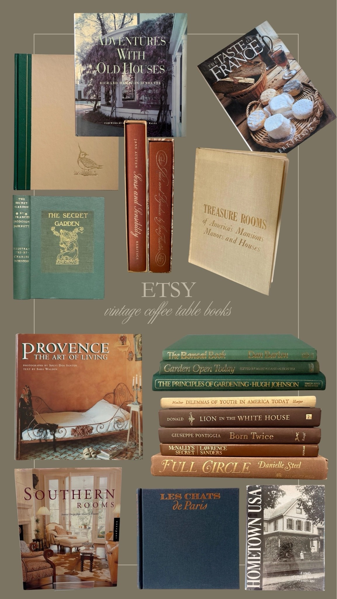 Vintage coffee table books from Etsy! I’m loving the charm these vintage decor finds bring to our living room — such precious gems from years and years ago! Perfect for an antique style home. ✨🙌🏻