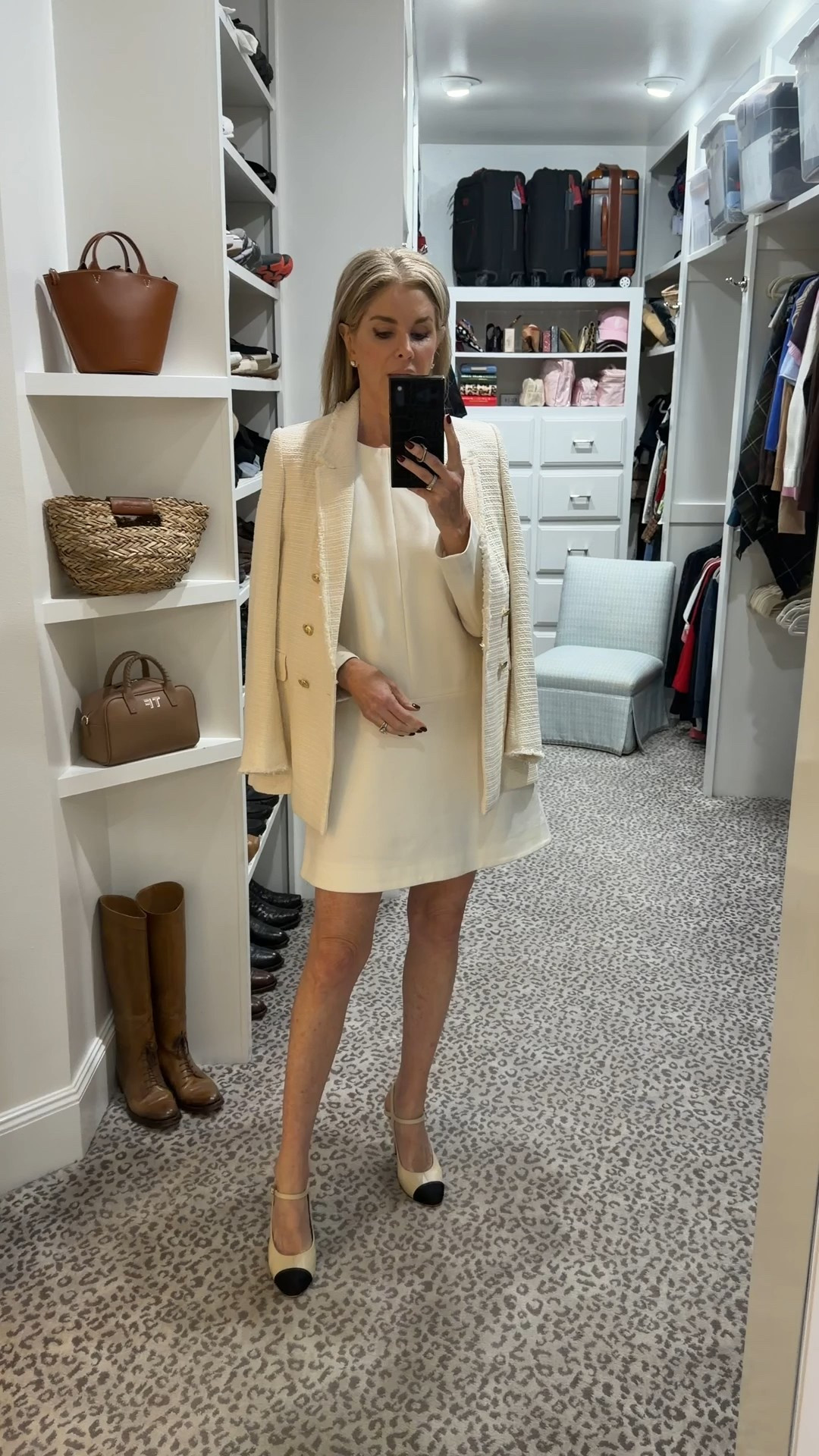 Winter white! Dress - size 6
Similar Chanel shoes 

#LTKOver40 #LTKHoliday #LTKgrwm