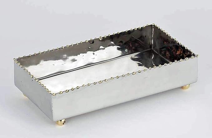 Bathroom Trays - Brighton Decorative Beaded Edge Paper Guest Towel Holder - Stainless Steel | Amazon (US)