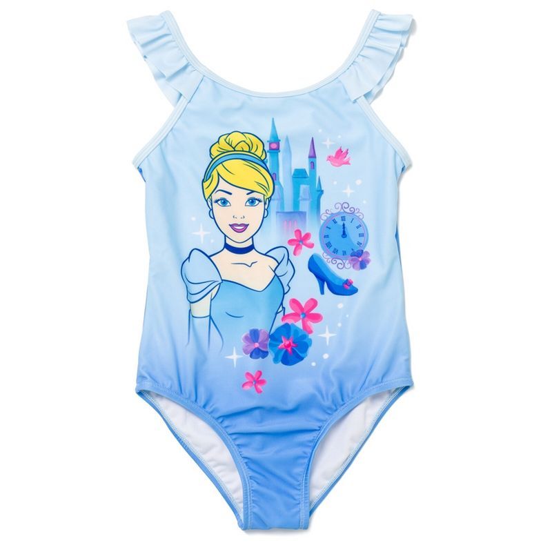Disney Princess Cinderella Belle Tiana Jasmine Girls One Piece Bathing Suit Toddler to Little Kid | Target