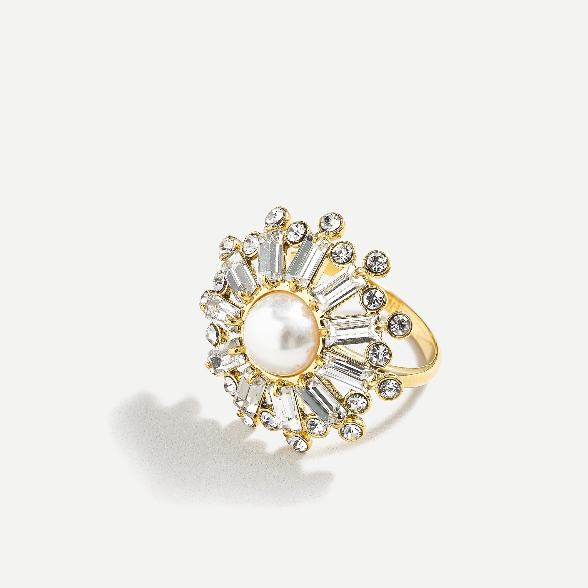 Pearl and crystal snowball ring | J. Crew US