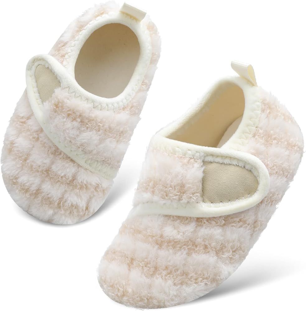 Scurtain Toddler Warm Winter House Slippers Baby Boys Girls Indoor Home Slippers Cozy Lightweight No | Amazon (US)