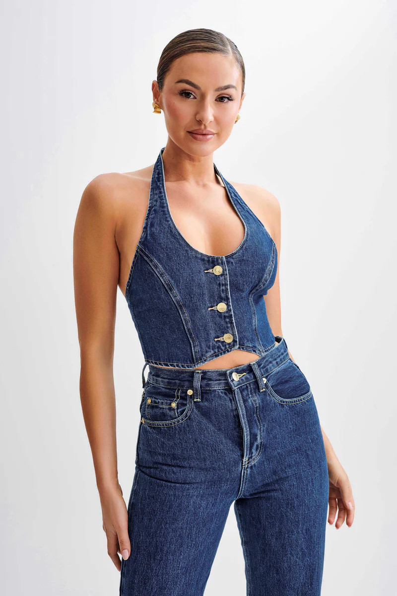 Kieryn Denim Vest - Dark Blue | Meshki (APAC)