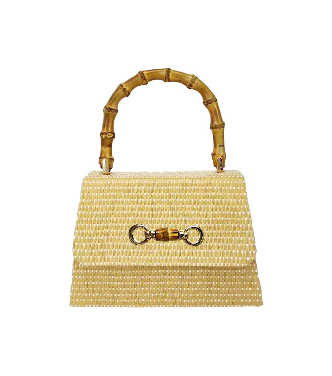 Lulu Straw Clutch in Bamboo Toggle | Over The Moon