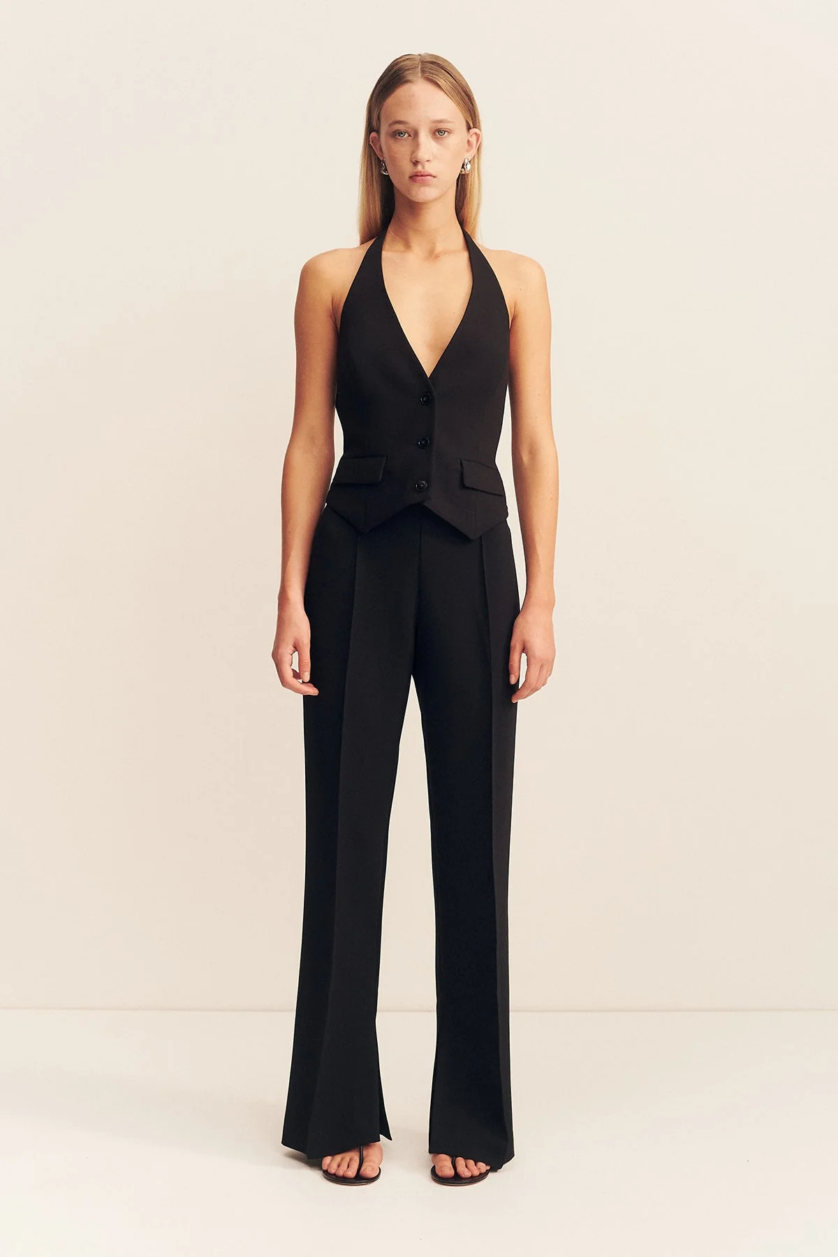 Irena Pintuck Straight Leg Pant | Black | Pants | Shona Joy | Shona Joy