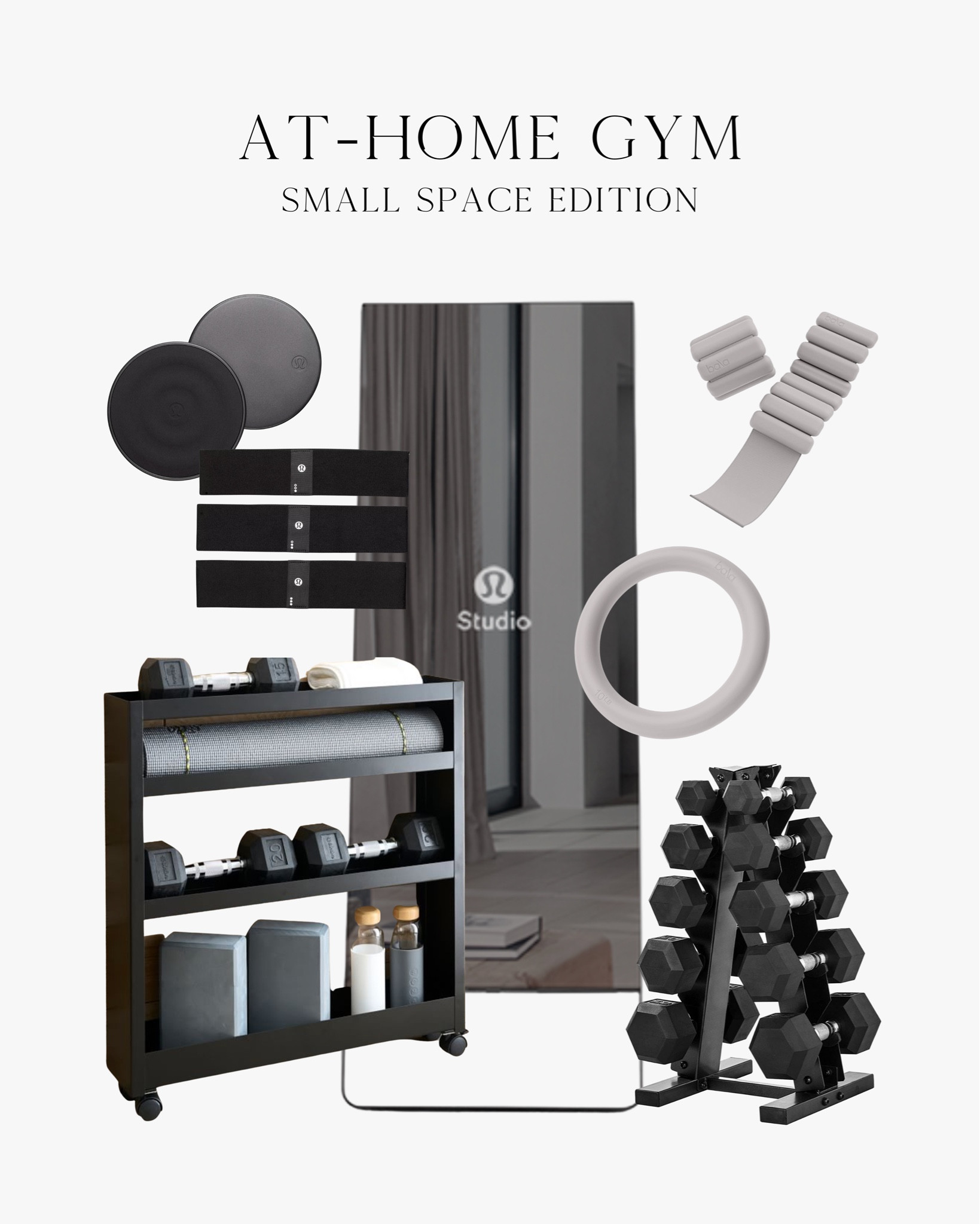 At-Home Gym: Small Space Edition

Includes: lululemon Studio Mirror, Bala Ankle Weights, Bala Kettlebell, Dumbbell Set, Small Home Gym Storage, Resistance Bands, Workout Sliders 

#LTKhome #LTKfit #LTKFind