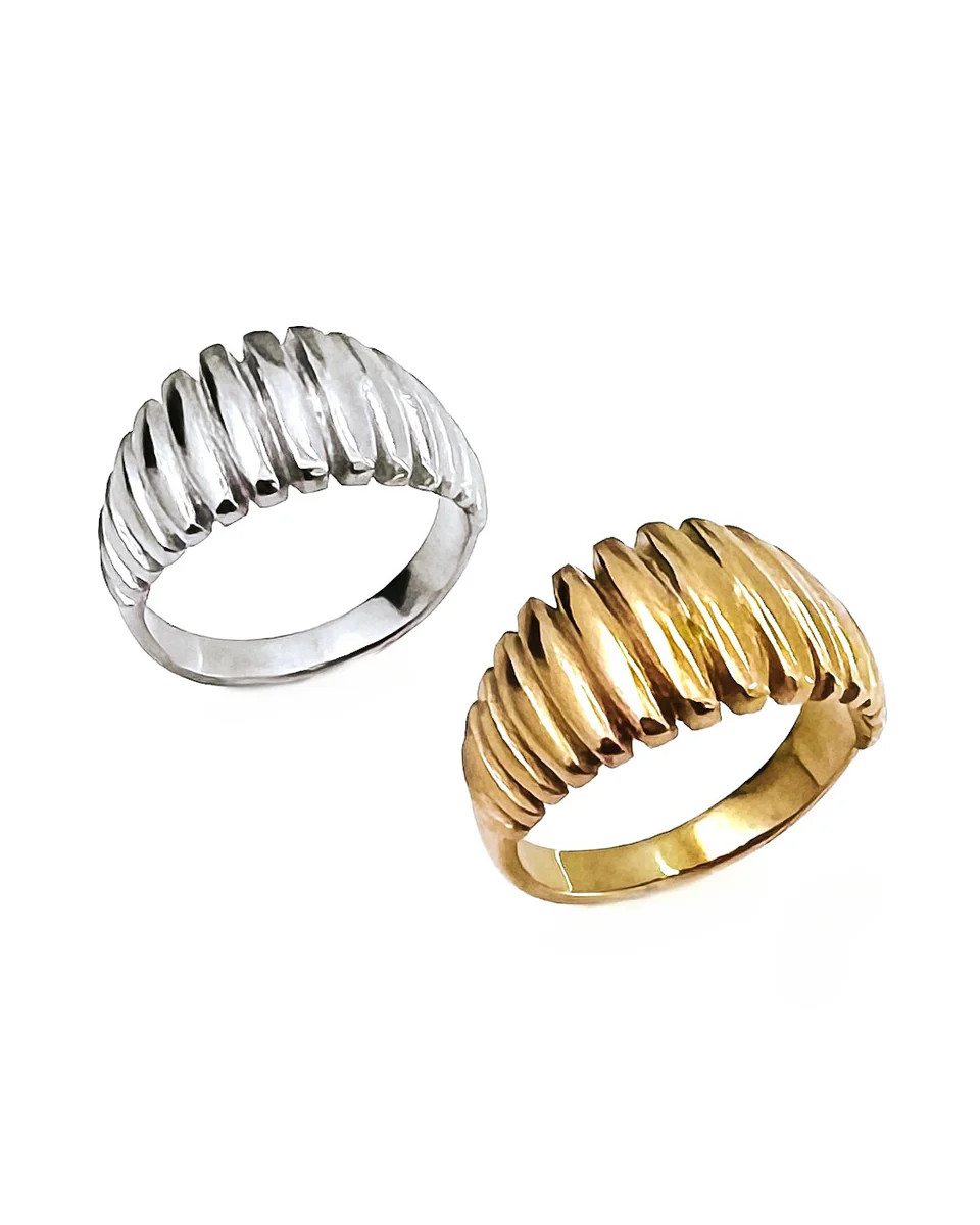 Roark Thick Textured Band Waterproof Statement Ring - Beljoy Jewelry | BÉLJOY