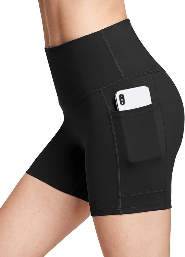 BALEAF Women's 8" /5" High Waist Biker Shorts Yoga Workout Running Compression Exercise Shorts Si... | Amazon (US)