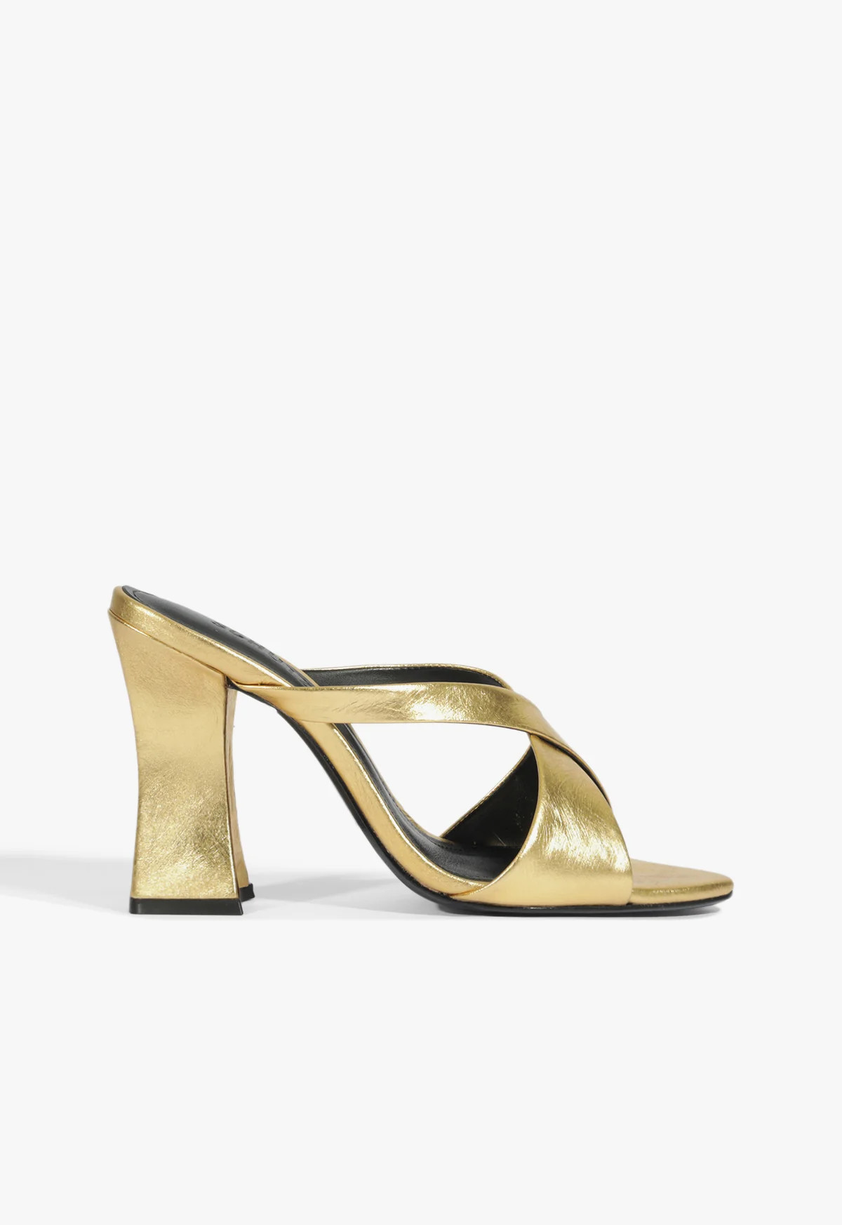 Glenda Gold High Block Heel Sandal | SCHUTZ | Schutz (US)