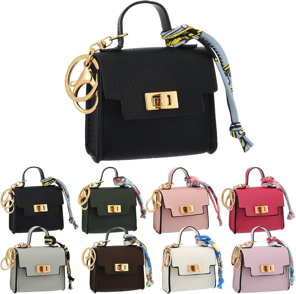 Liliaafar 8 Pcs Mini Backpack Keychain Mini Coin Purses for Women Cute PU Leather Makeup Bag with... | Amazon (US)