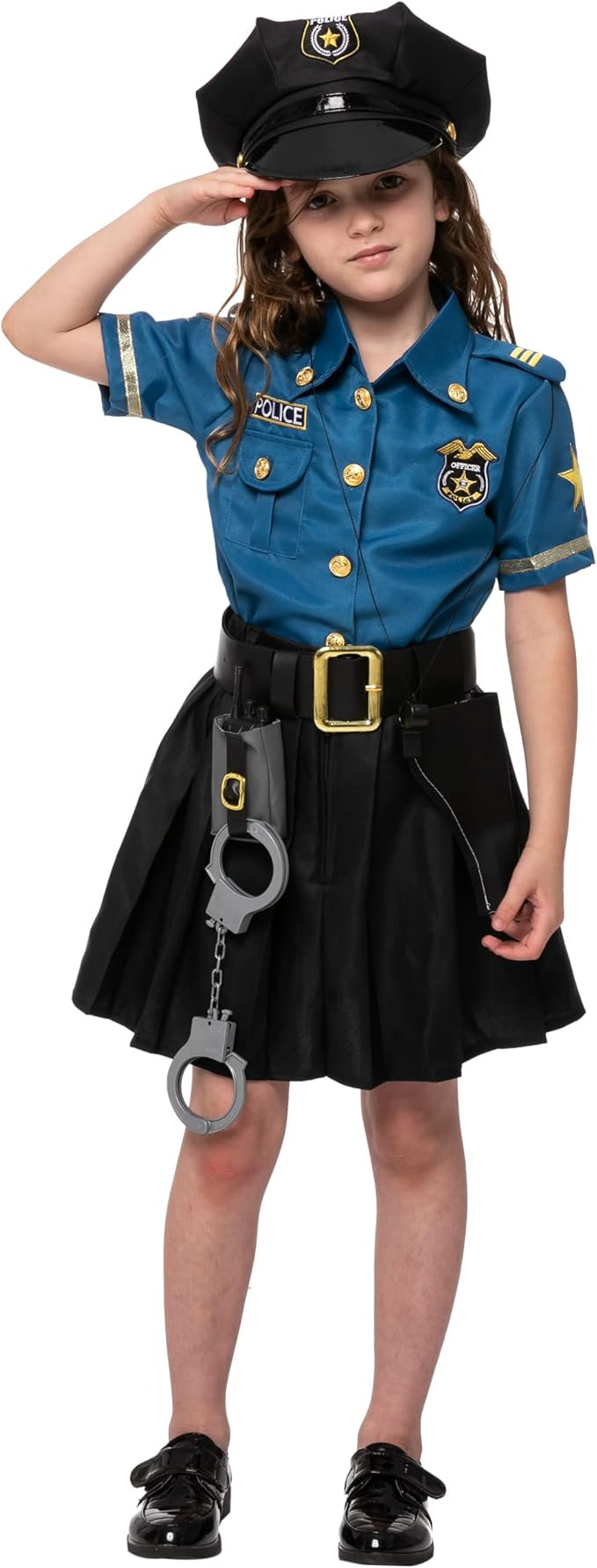 Police Officer Costume for Kids in Light Blue Colour for Girls 3T to L | Amazon (US)