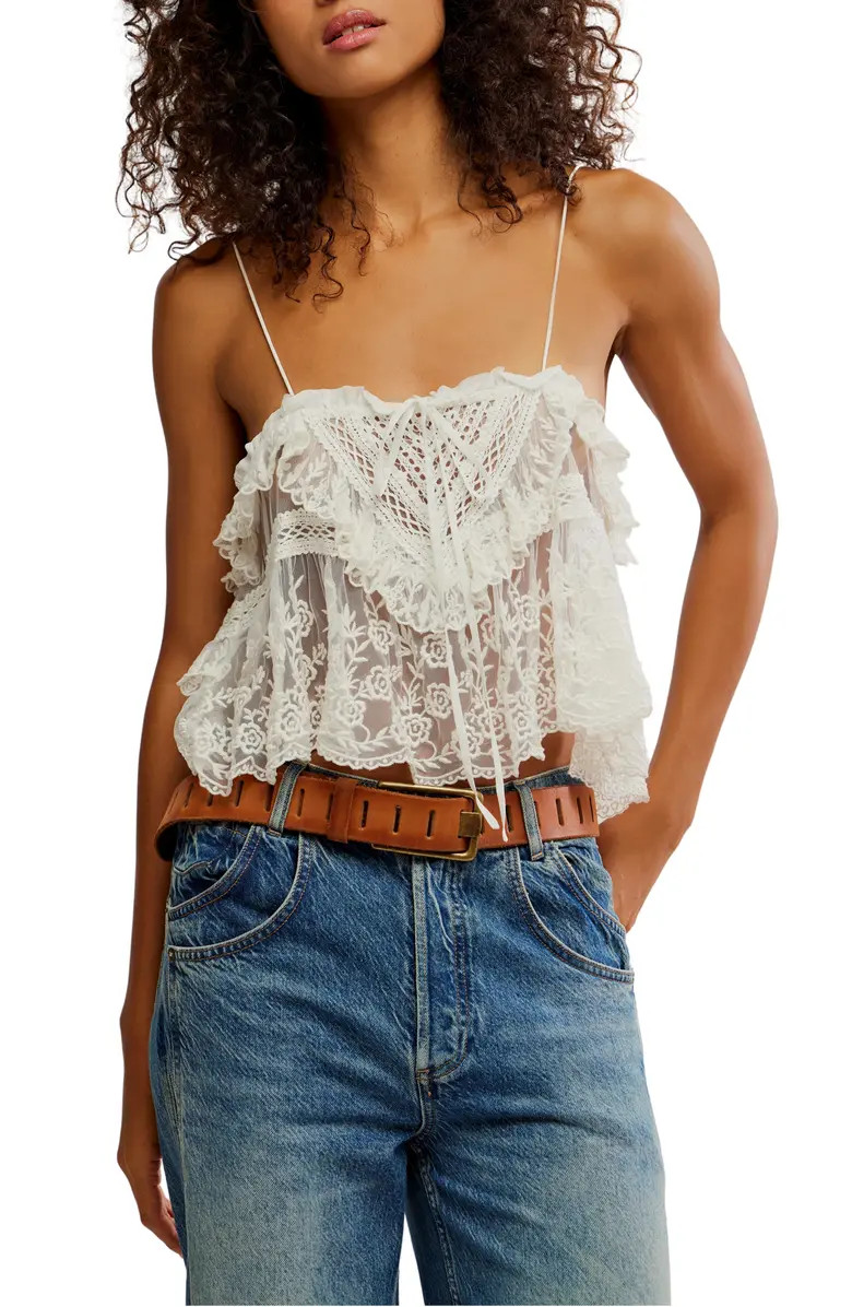 Free People Sofia Embroidered Mesh Tank Top | Nordstrom | Nordstrom