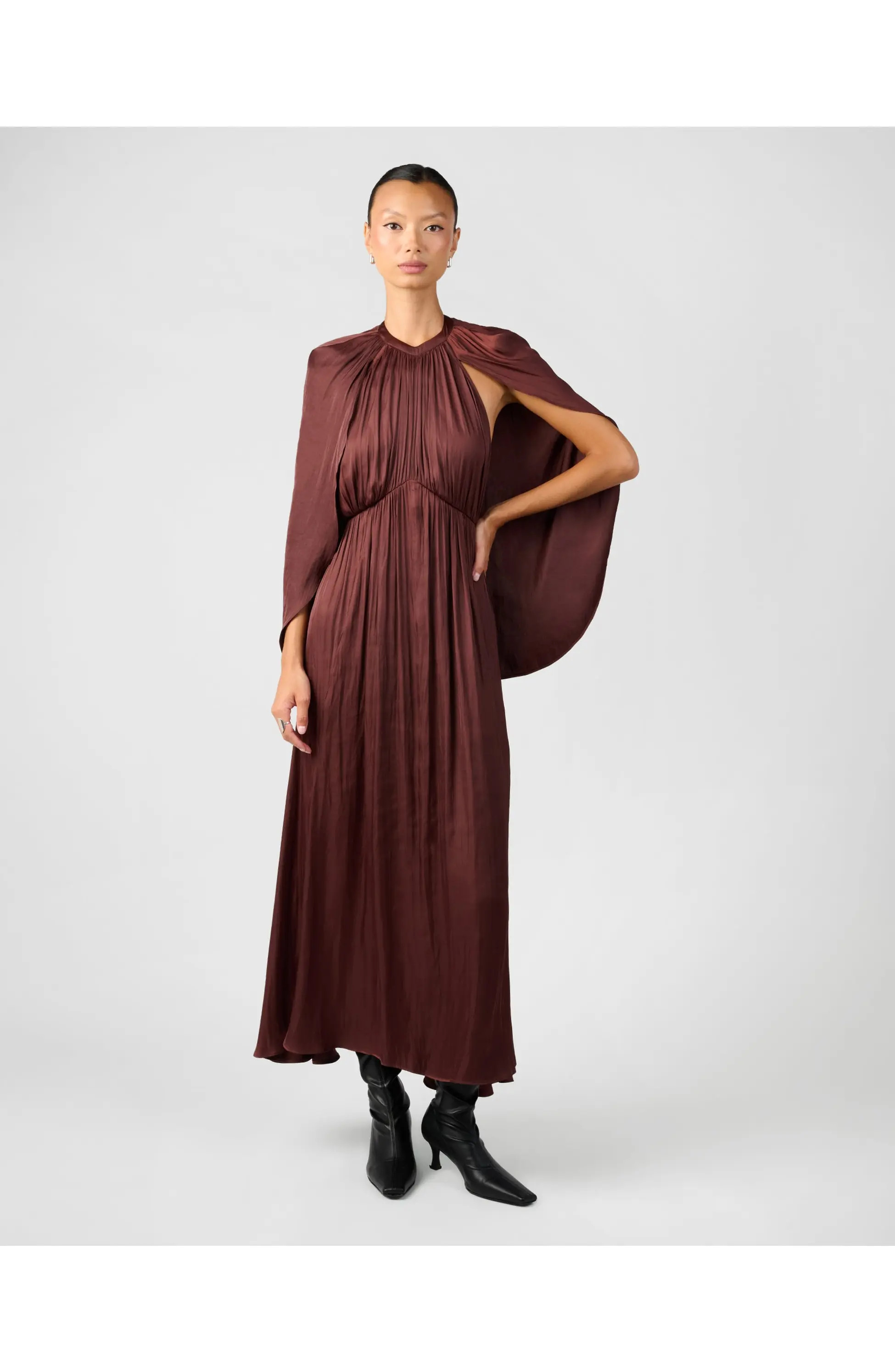 Halter Cape Midi Dress | Nordstrom