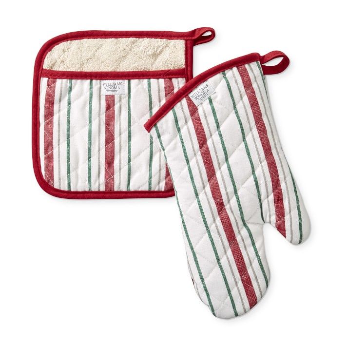 Holiday Stripe Oven Mitt & Potholder Set | Williams-Sonoma