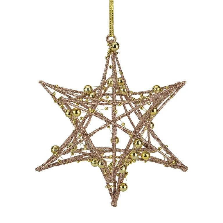 5" Rose Gold Starburst with Glitter and Beads Christmas Ornament - Walmart.com | Walmart (US)