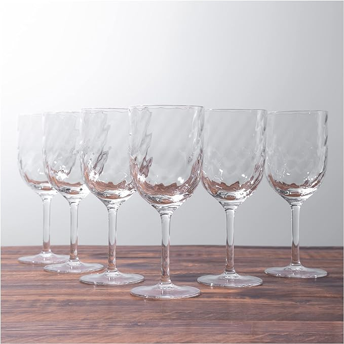 KOXIN-KARLU Unbreakable Classic 14 ounce All-Purpose Plastic Stem Wine Glasses Acrylic Glasses, S... | Amazon (US)