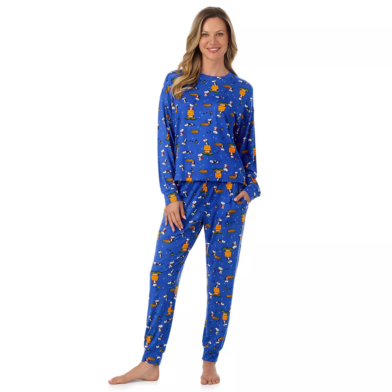 Women's Beauty Sleep Social Halloween Peanuts Pajama Top & Pajama Joggers Set | Kohl's