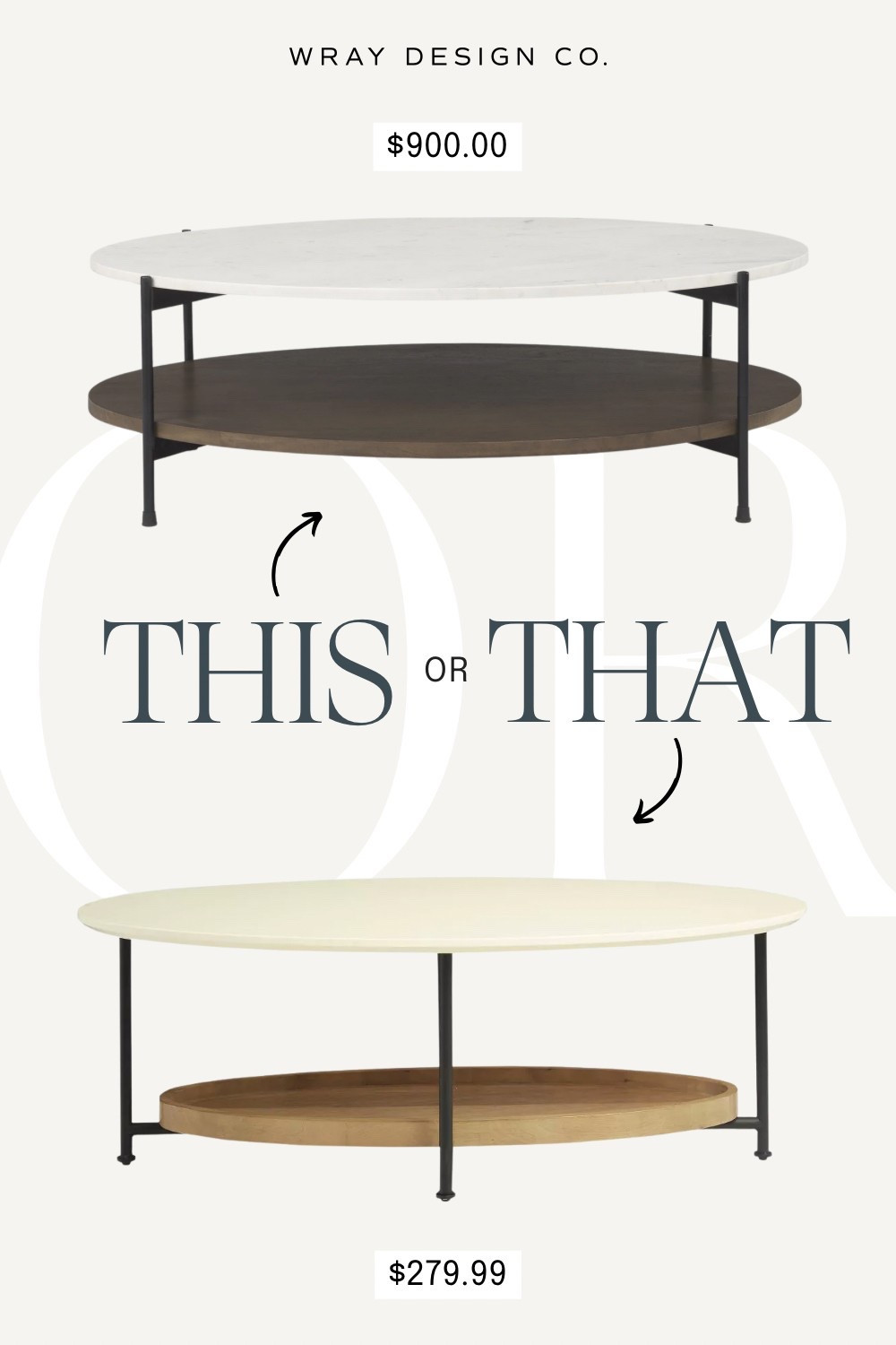 Your weekly look for less is here! Featuring an oval coffee table with bottom open shelf. Will you splurge or are you buying the dupe? Let us know! PS - the splurge option is currently on sale!

#LTKSaleAlert #LTKHome #LTKStyleTip