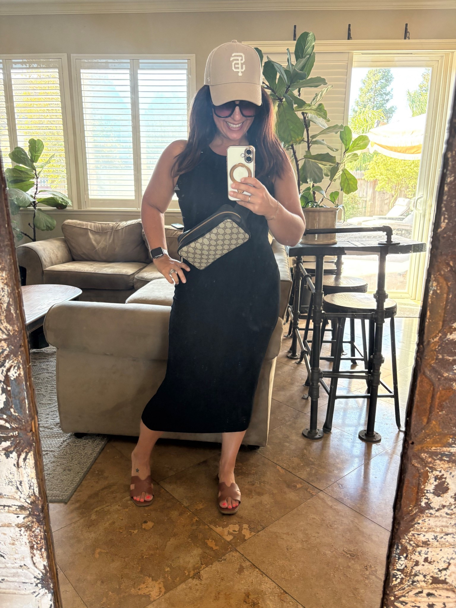 I ran all the errands today to prep for our Labor Day BBQ. I highly recommend this midi tank dress, I’d recommend sizing down, I’m wearing an XS. My Gucci belt bag was a gift from my husband, from Boho Vintage Bags. 
Mom style
Weekend look
Baseball cap and dresss


#LTKSeasonal #LTKPetite #LTKOver40