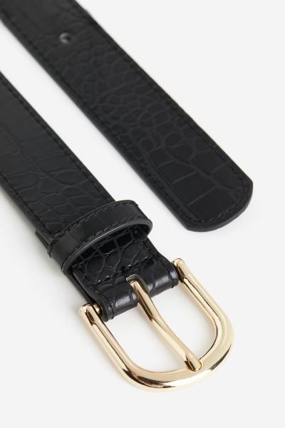 Belt - Black/crocodile-patterned - Ladies | H&M US | H&M (US + CA)