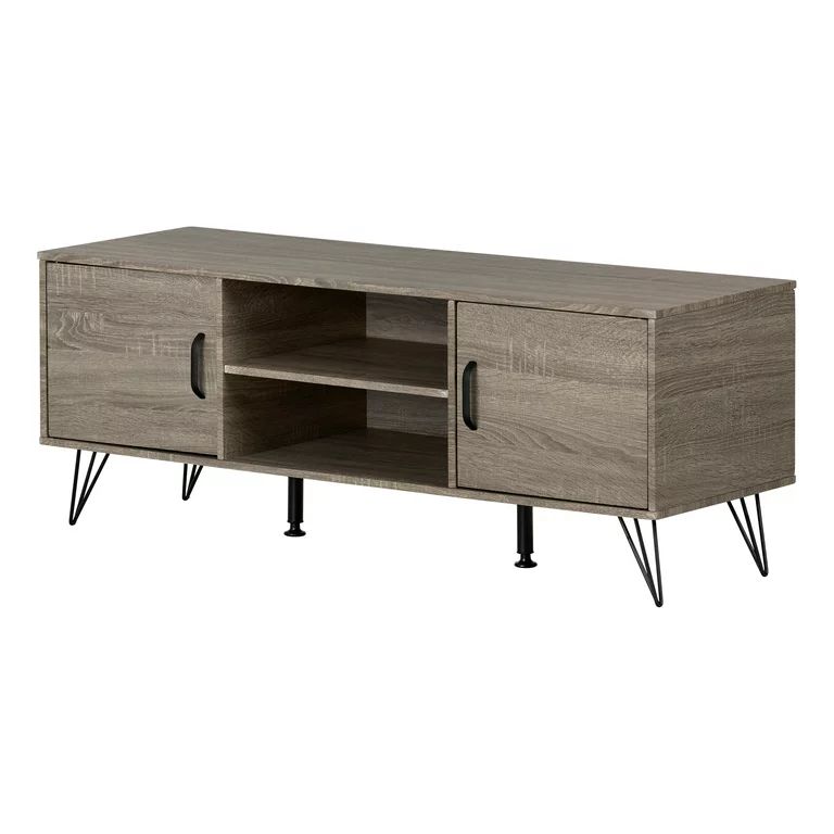 South Shore Evane TV Stand with Doors for TVs up to 55", Oak Camel | Walmart (US)