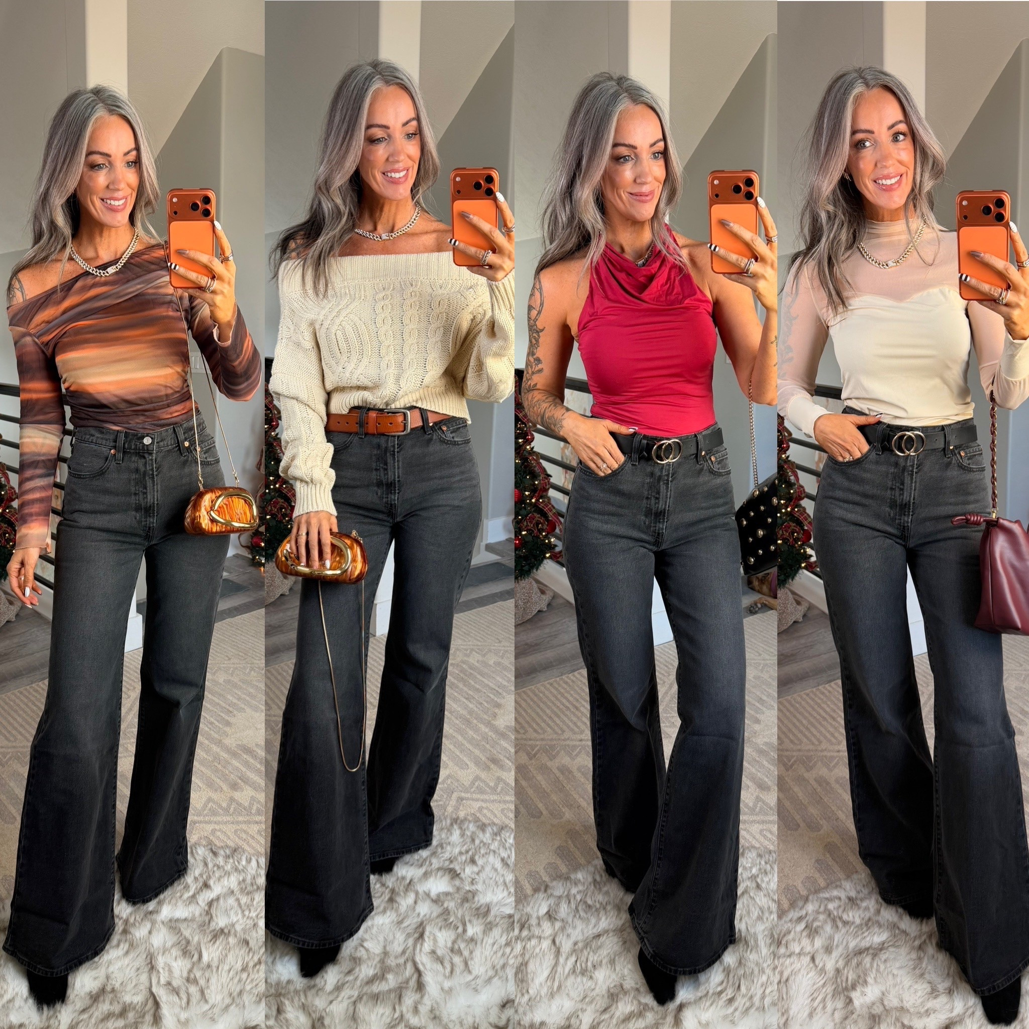 Date night tops! Check out these pieces and all the accessories linked below! Perfect for any occasion. Wearing size M in all tops. Size 28 jeans.

#LTKSeasonal #LTKOver40