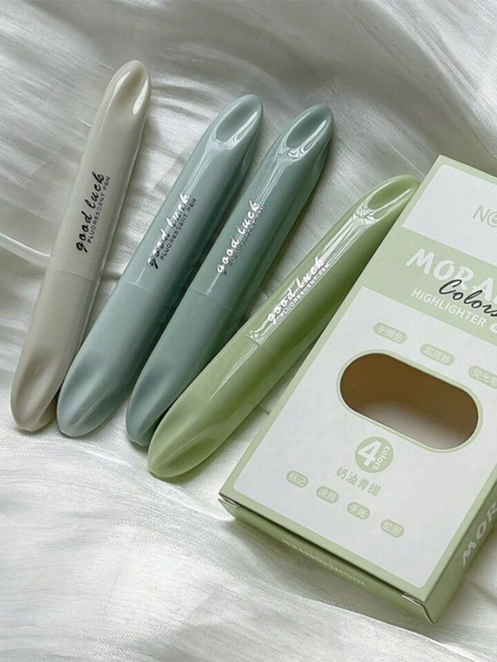 4 Pcs/Set Pastel Highlighter Set Marker Pens Simplicity Gradient Color Series Paint Marker Key Wo... | SHEIN