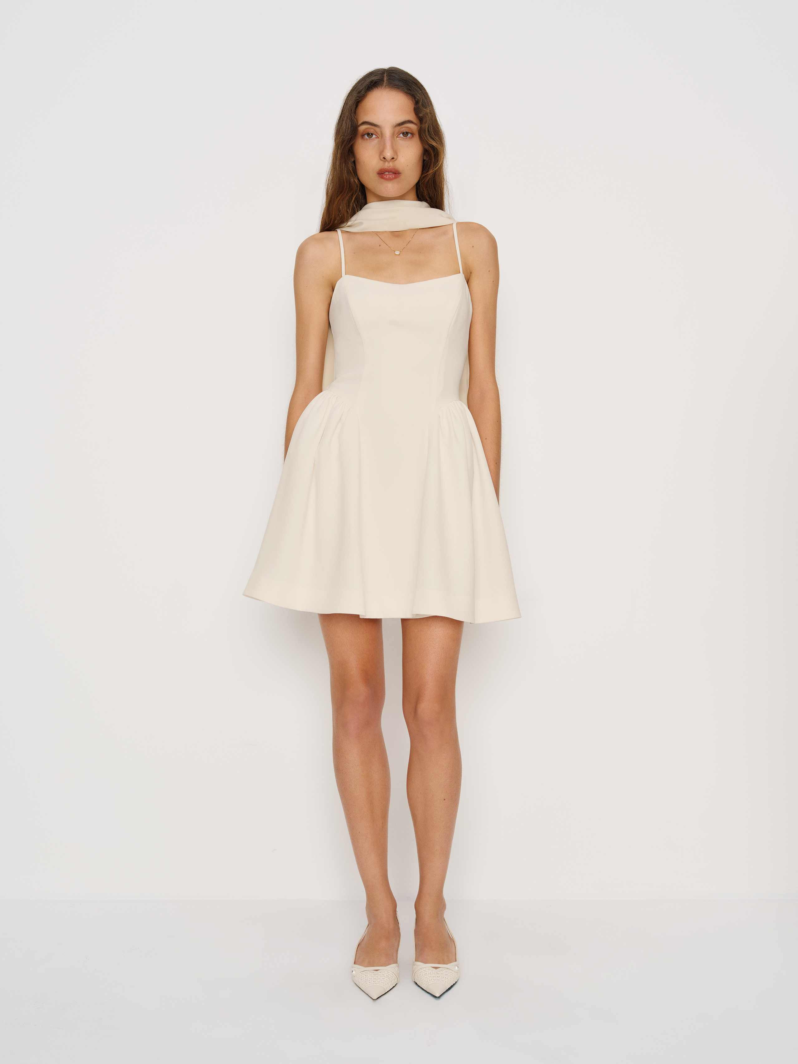 Reformation Bonie Mini Dress Ivory 12 | Reformation (Global)
