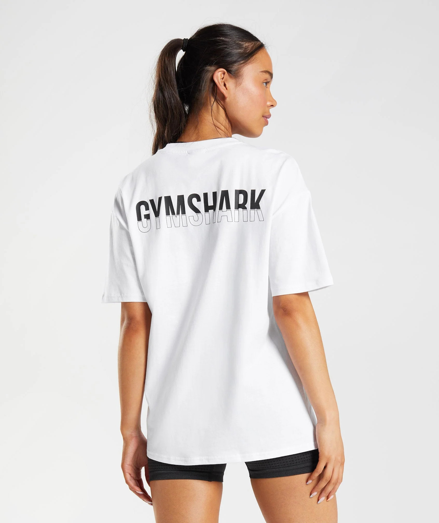 Gymshark Fraction Oversized T-Shirt - White | Gymshark US