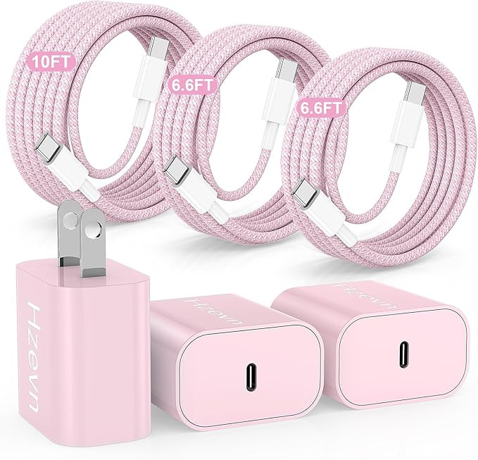 Fast Charging for iPhone 15 16 Pro Max Charger Colorful, 3Pack 20W USB C Fast Chargers Block with... | Amazon (US)