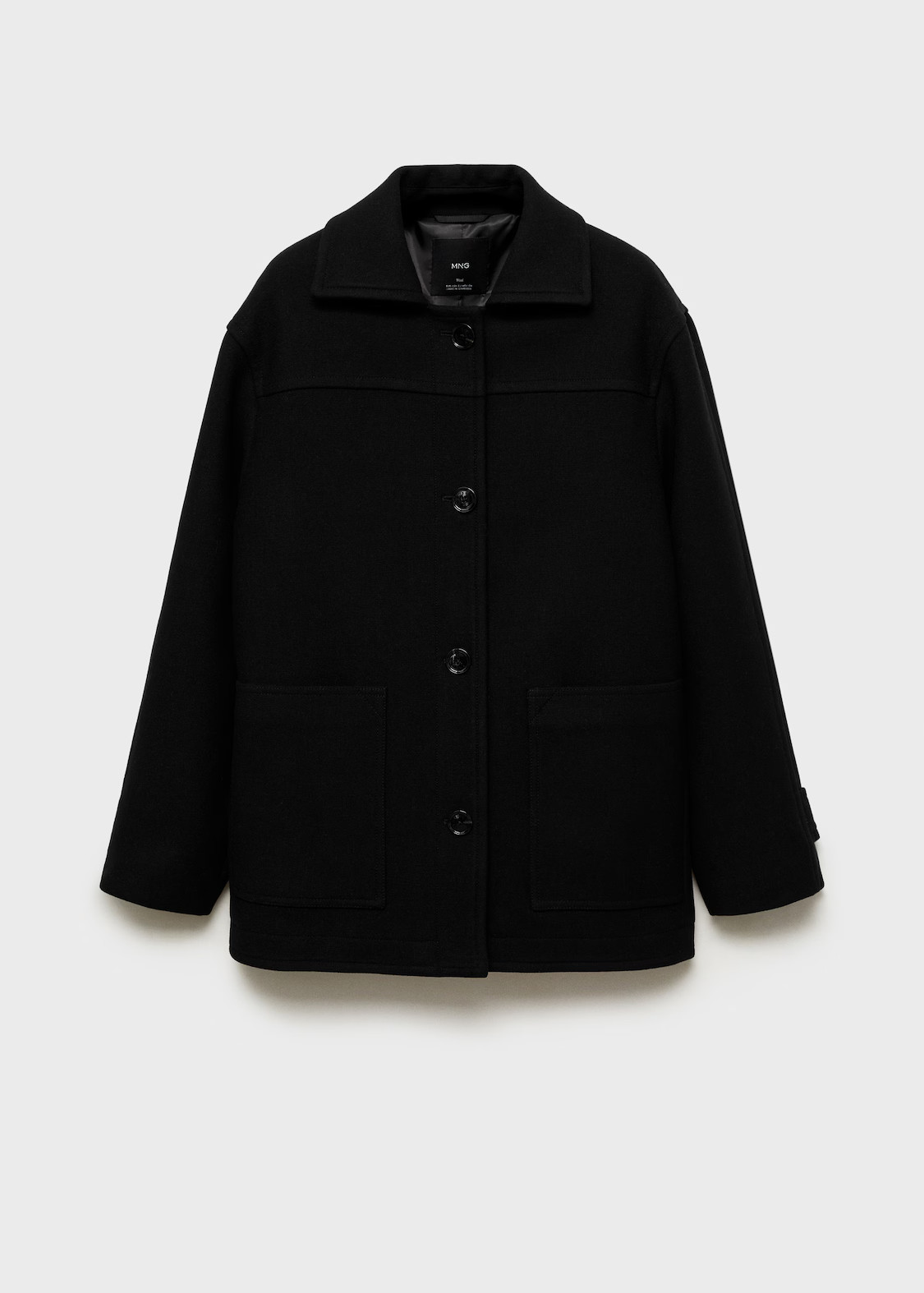 Wool coat with patch pockets - Women | MANGO United Kingdom | MANGO (UK)