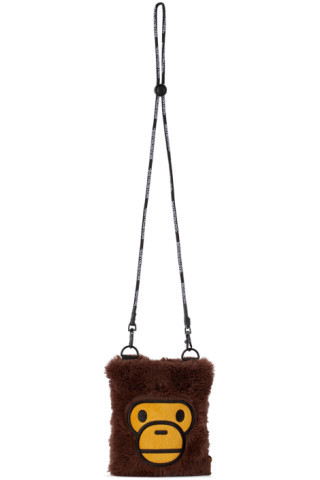 Brown Faux-Fur Baby Milo Phone Pouch | SSENSE