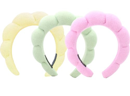 Blithetree Spa Headband for Washing Face, Set of 3 Skincare headbands, Soft Skin Care Headband for Makeup Removal, Shower - Makeup Headband for Women (3 Pack/yellow+light green+pink) | Amazon (US)