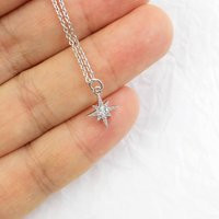 Super Tiny Silver North Star Charm Necklace, Necklace, Bridesmaid Gift, Birthday Gift, Star Necklace-Ju7 | Etsy (US)