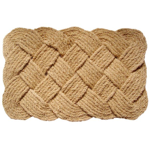 Entryways Large Knot-ical Handwoven Coconut Fiber Indoor Outdoor Doormat, 24'' x 36'', Brown | Walmart (US)