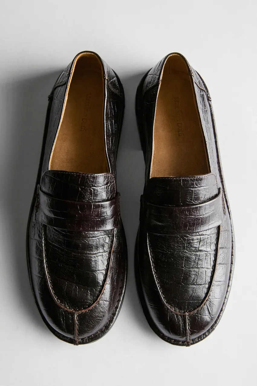 Mock croc embossed loafer | Massimo Dutti | Massimo Dutti UK