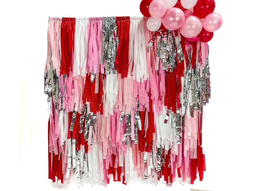 XOXO Fringe Backdrop  Valentines Day Party  Red Photo - Etsy | Etsy (US)