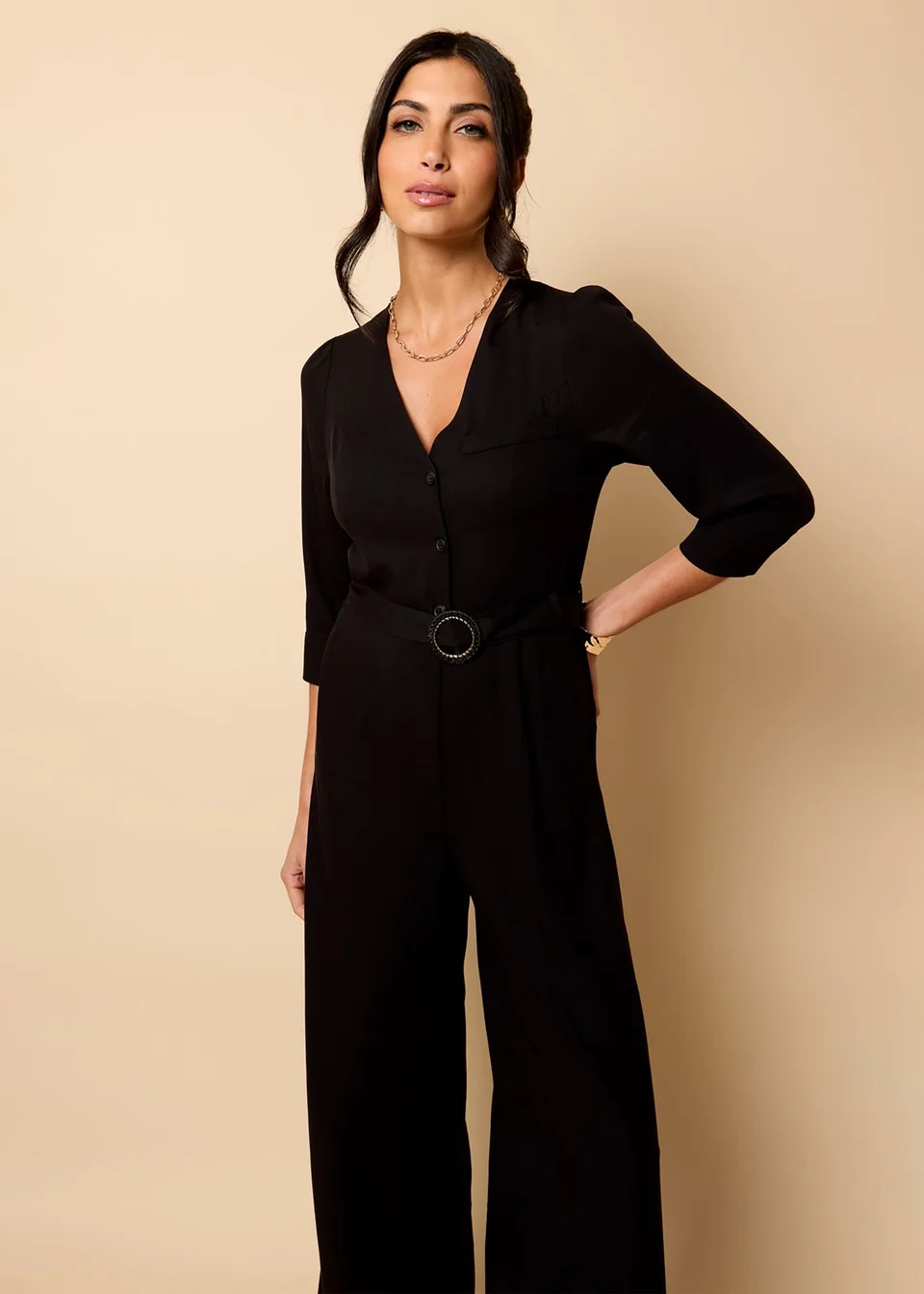 Little Mistress Black Tailored Jumpsuit By Vicky Pattison | Matalan (UK)