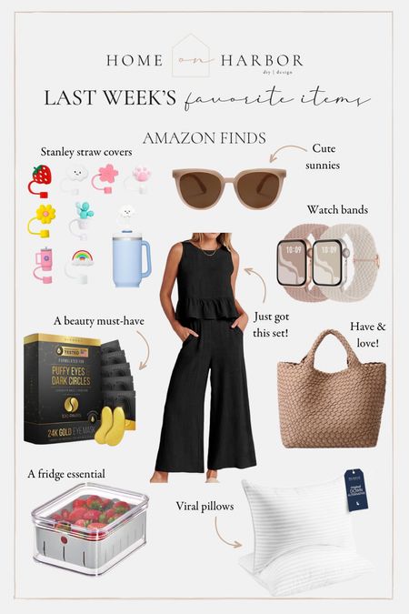 Last week’s favorite Amazon items: cute summer set, Stanley straw covers, round sunnies, watch bands, eye masks, woven tote bag, berry bin, viral pillows 



#LTKSeasonal #LTKFind #LTKhome
