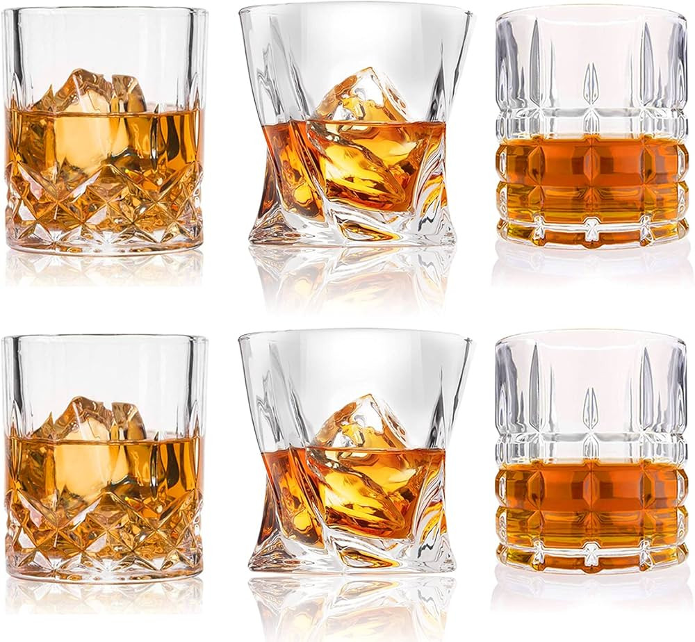 DeeCoo Whiskey Glasses-Premium 10, 11 OZ Scotch Glasses Set of 6 /Old Fashioned Whiskey Glasses/S... | Amazon (US)