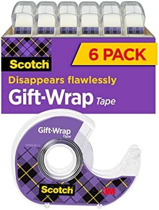Scotch Gift Wrap Tape, 6 Rolls, 3/4 x 650 in, Great for Gift Wrapping, the Go-To Tape for the Hol... | Amazon (US)