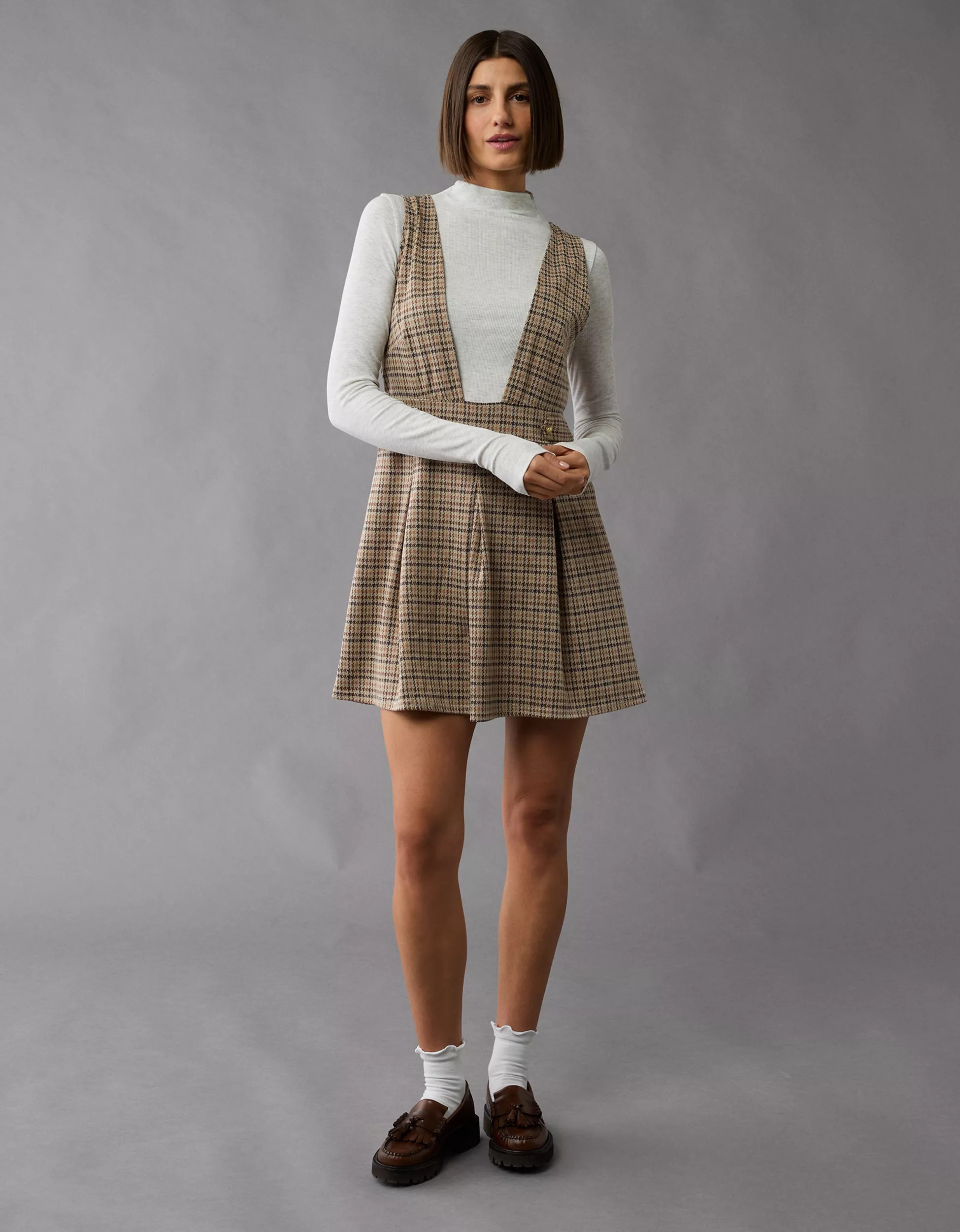 AE It Knit Pinafore Mini Dress | American Eagle Outfitters (US & CA)