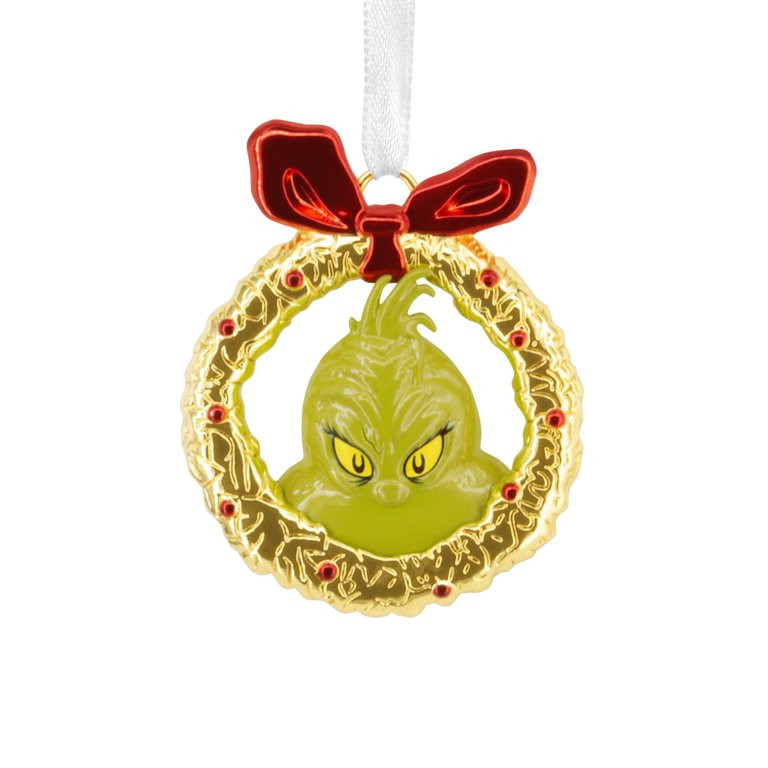 Hallmark Christmas Ornament (Dr. Seuss's How The Grinch Stole Christmas! Grinch in Wreath, Metal)... | Walmart (US)