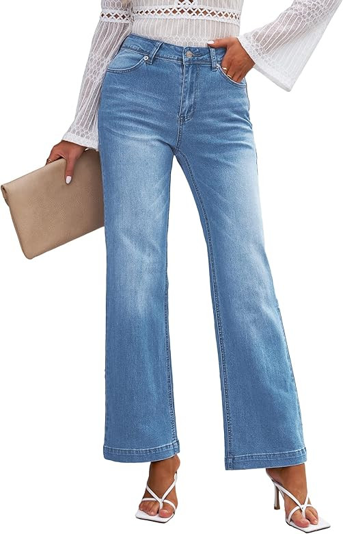 luvamia Wide Leg Jeans for Women High Waisted Baggy 90S Jeans Distressed Stretchy De... | Amazon (US)